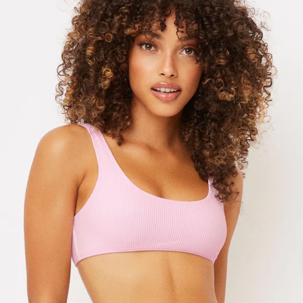 NEW Frankies Bikinis Connor Ribbed Scoop Bikini Top – L